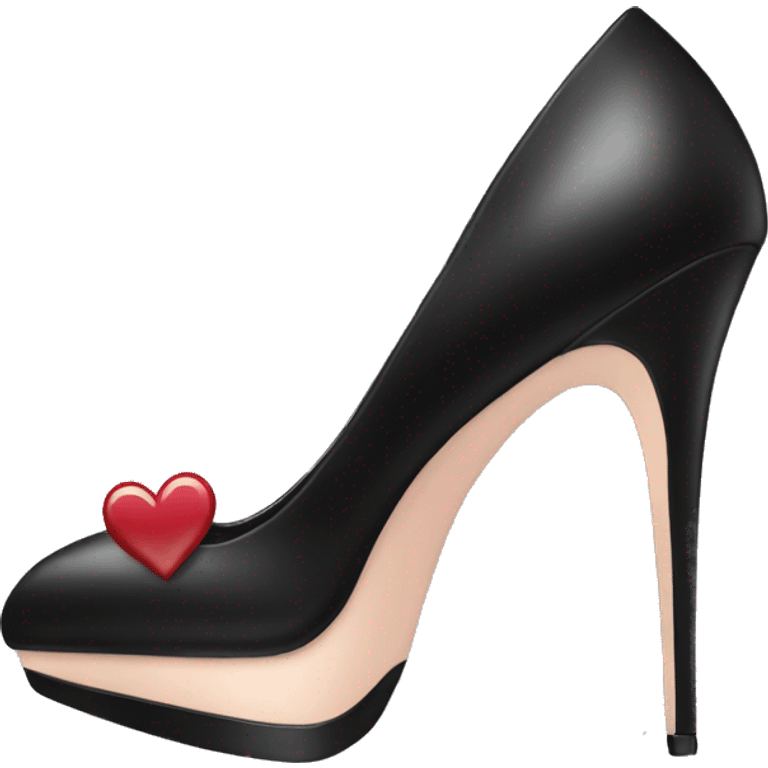 black High heels and heart emoji