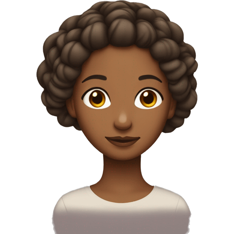 brown girl with a two strand twist hairstyle emoji