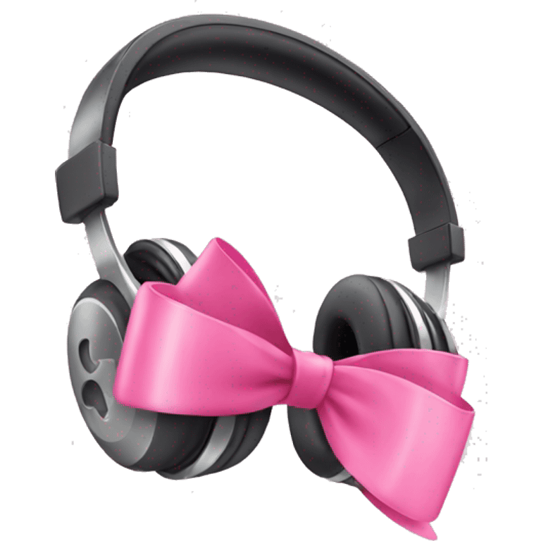 Apple headphones with pink bow  emoji