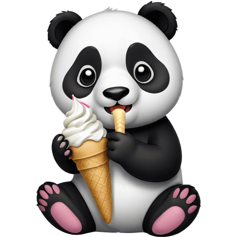 Panda eating ice cream emoji