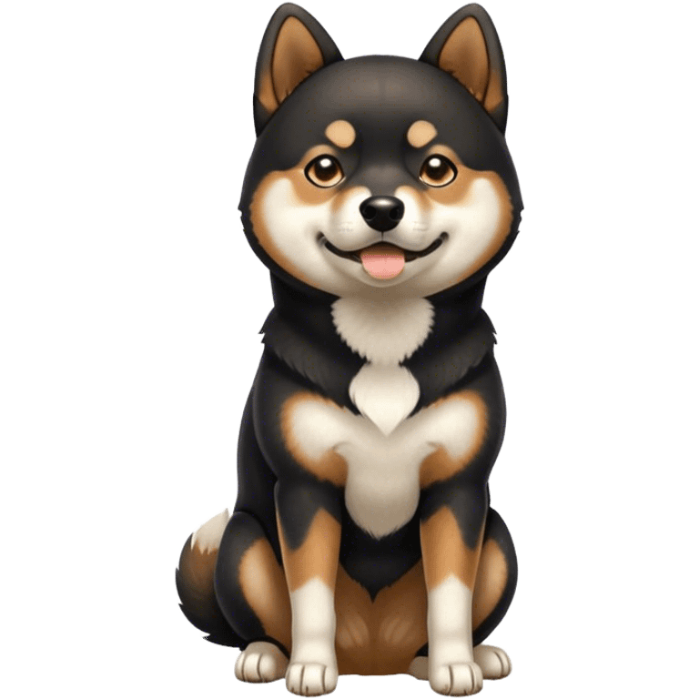 A black shiba inu standing and begging emoji