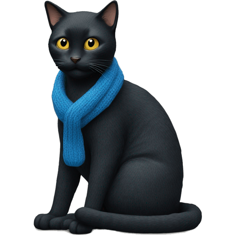 blue knit black cat emoji