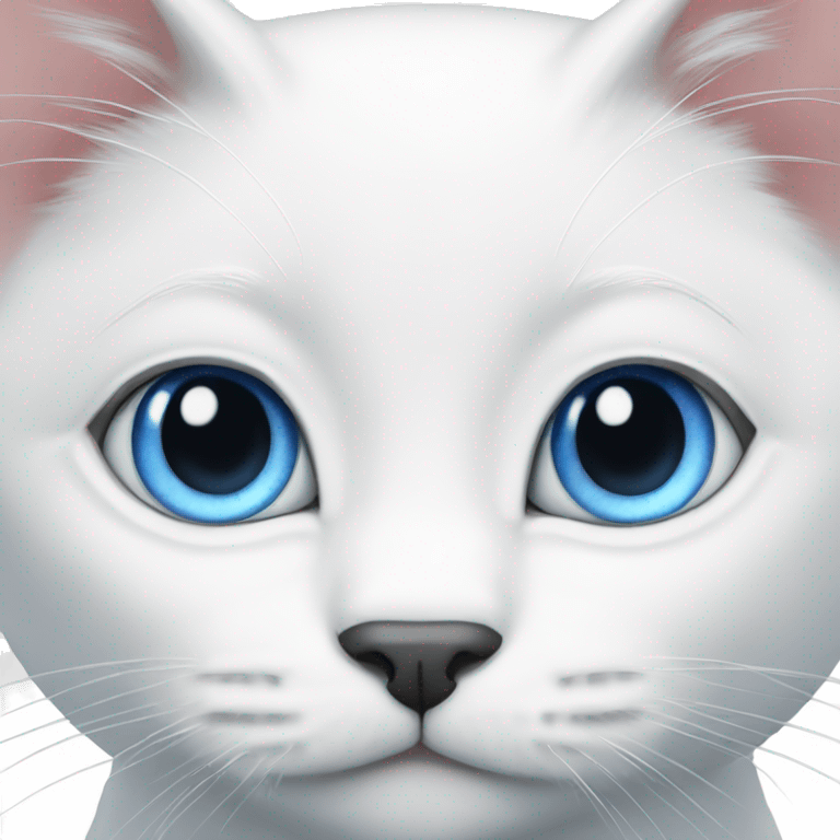 White cat blue eyes emoji