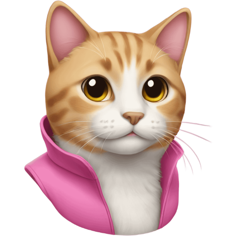 a cat with a pink coat emoji