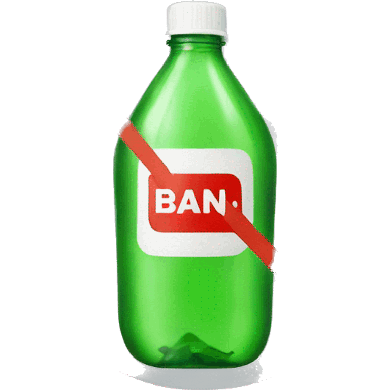 plastic bottle with a ban sign emoji