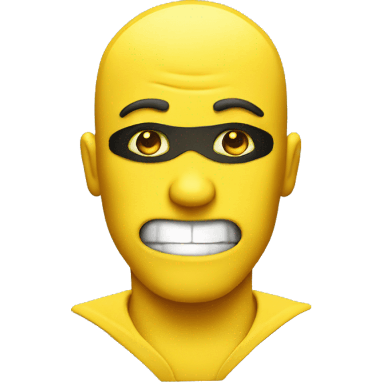 Yellow emoji man with a devious plan and face emoji