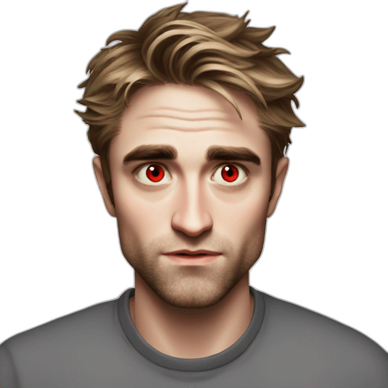 Robert Pattinson red eyes emoji