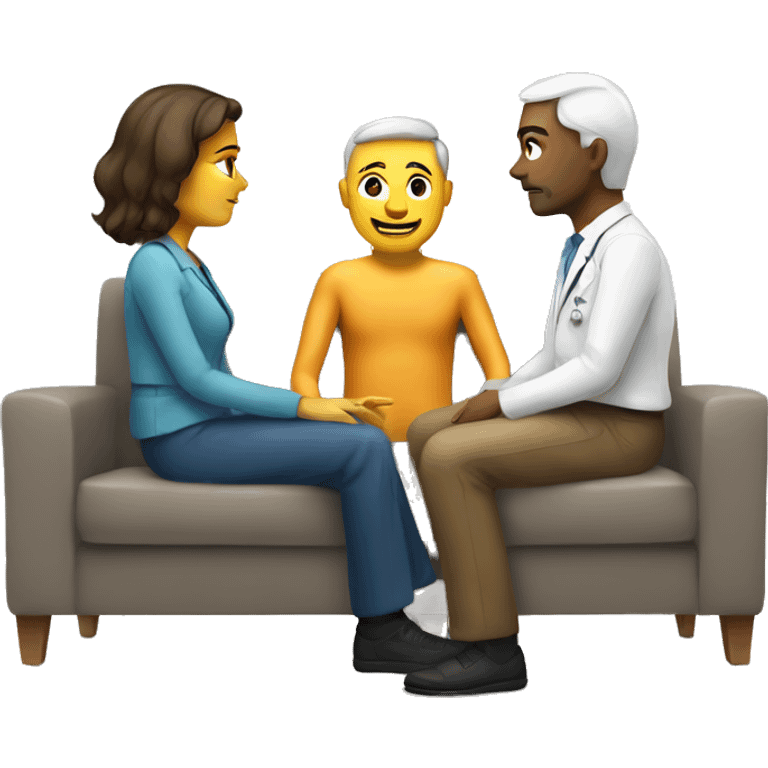 psychologist listening to a patient on a sofa emoji