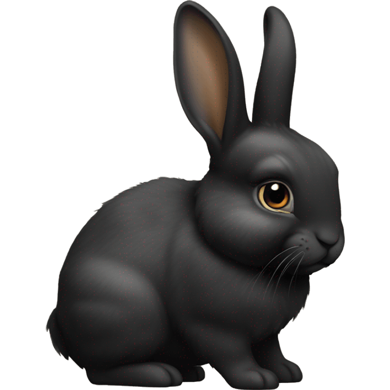 Black Poland dwarf bunny emoji