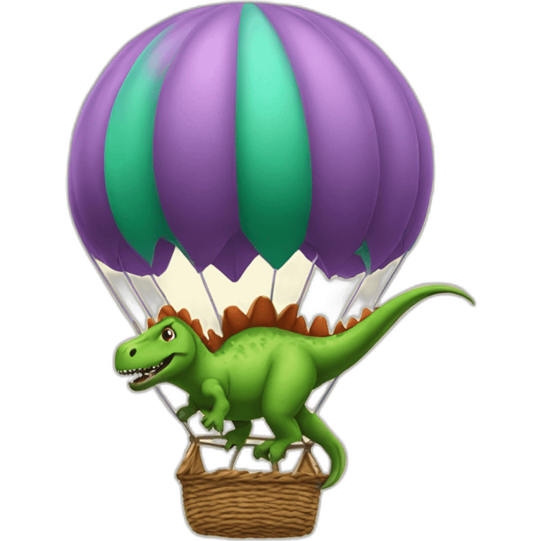 dinosaur in a hot air balloon emoji