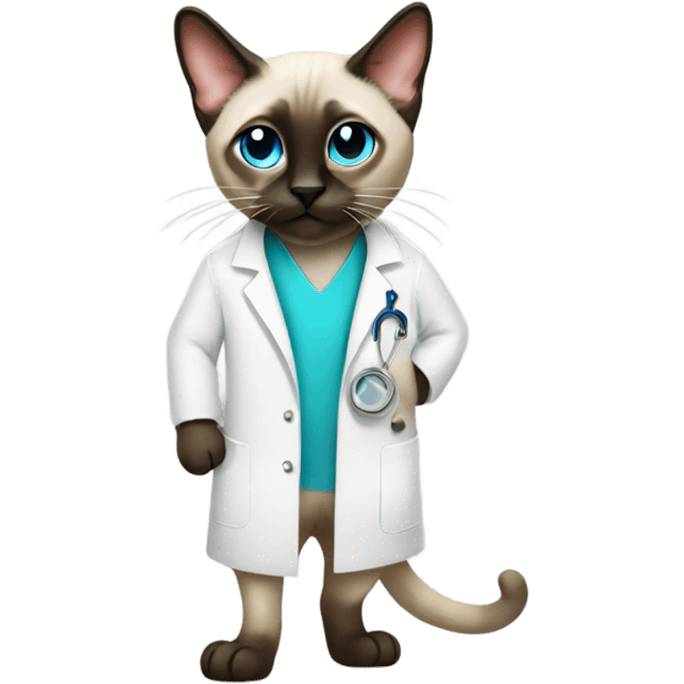 Siamese cat in a lab coat emoji