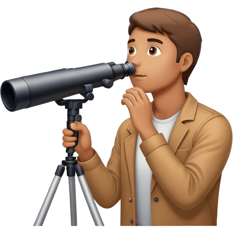 Guy looking at the sky with a telescope  emoji