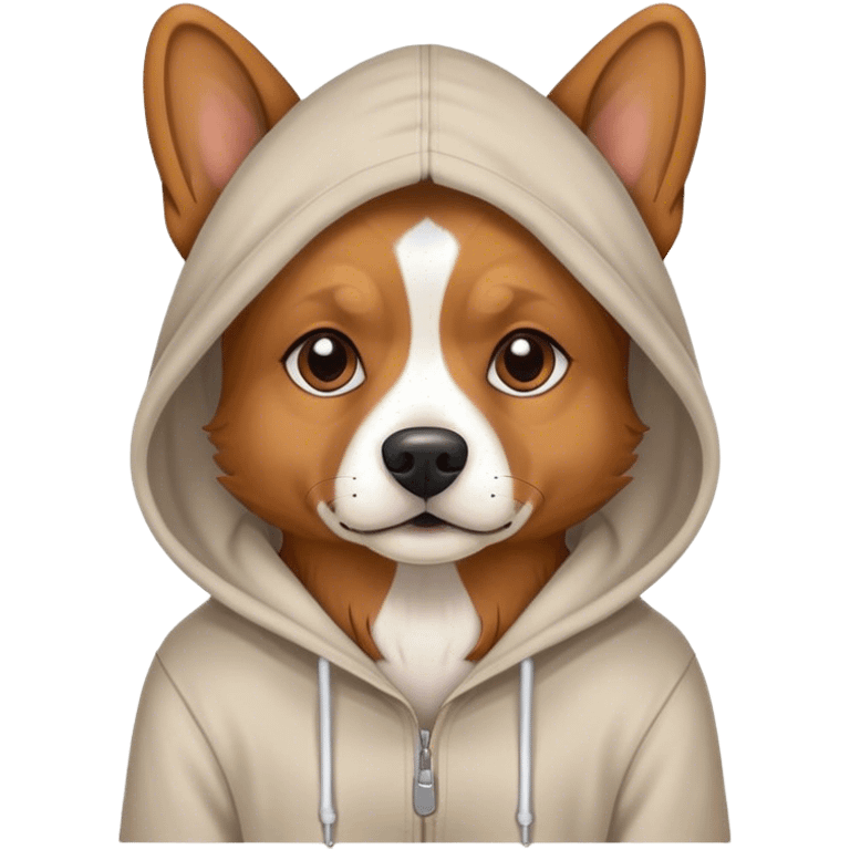 Dog wearing a hodie emoji