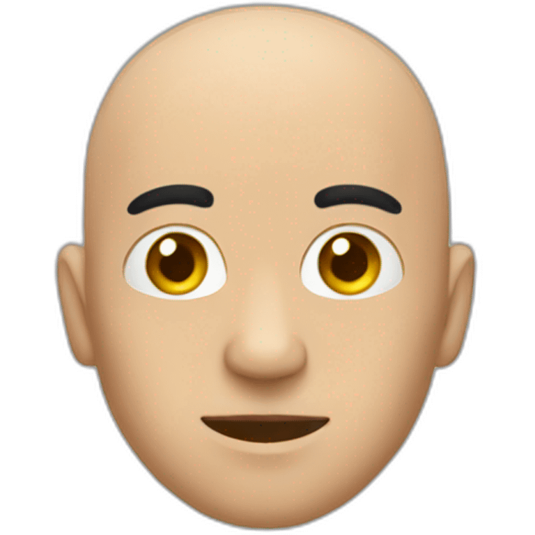 Bald man with black mohawk emoji