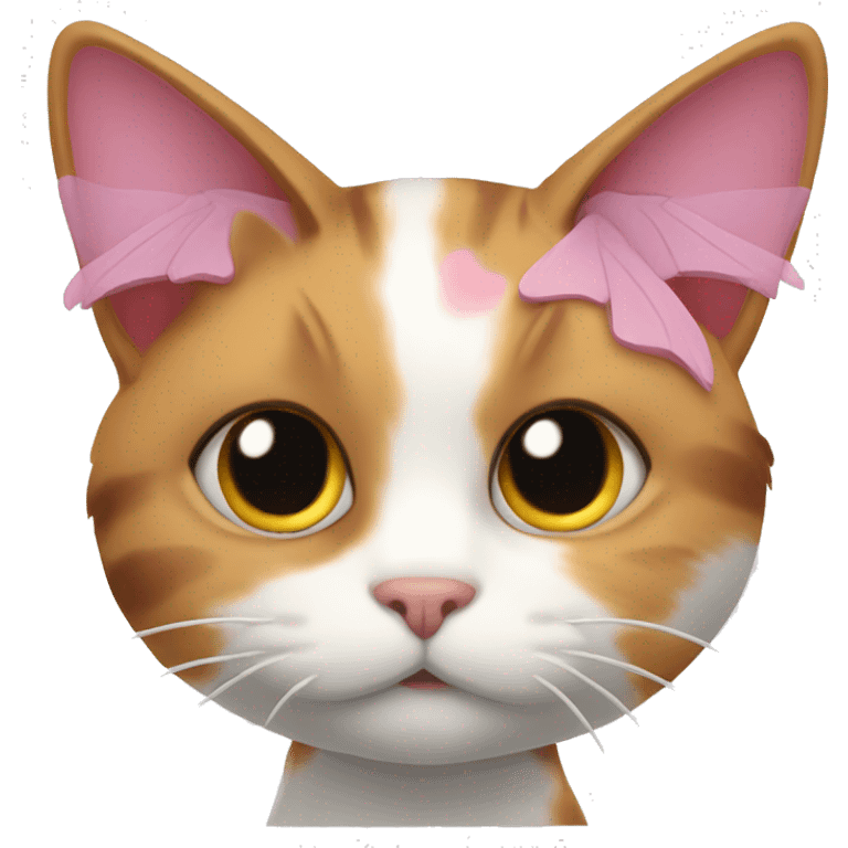 calico cat with pink wings emoji