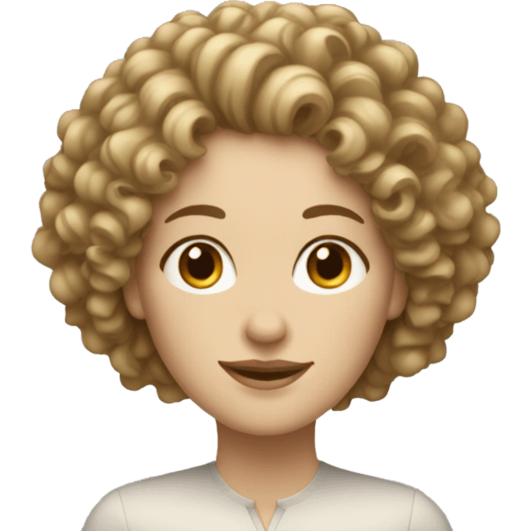 A white woman with very curly hair  emoji