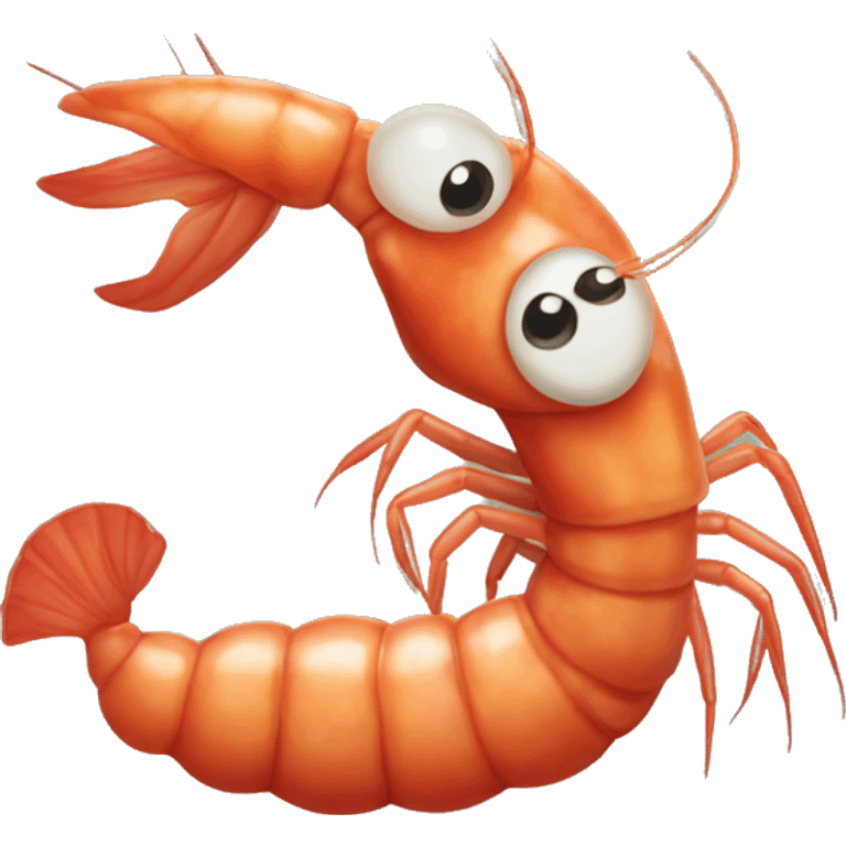 anthropomorphic shrimp emoji