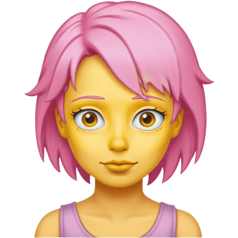 pink hair yellow face woman Simpson emoji