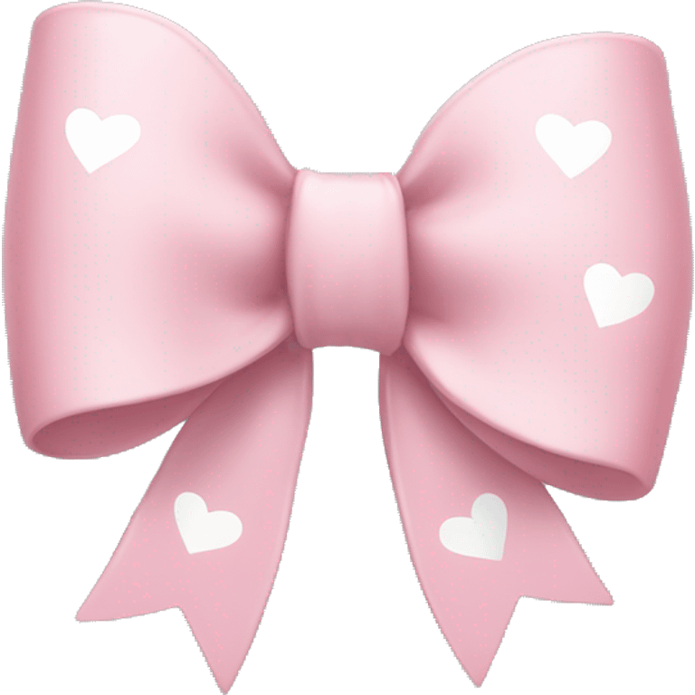 light pink bow with white hearts on it emoji