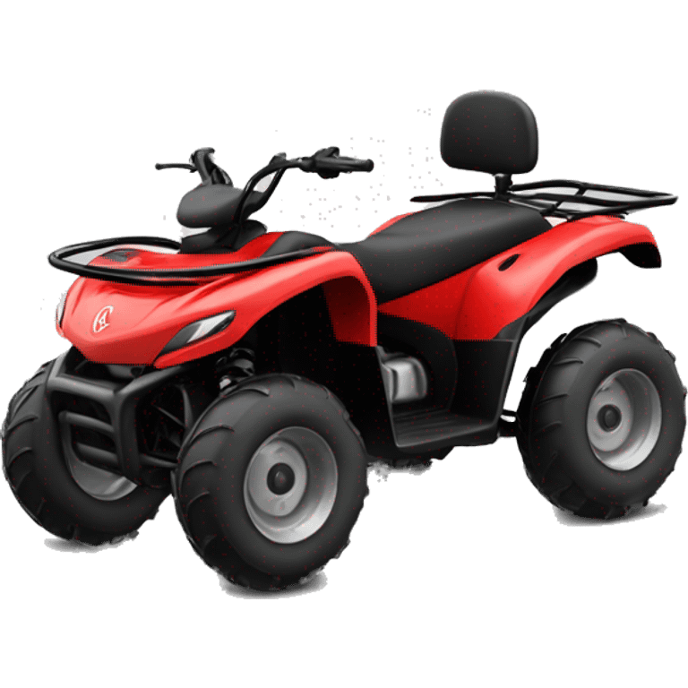 red quad bike with black circular safety roll bar behind seat emoji