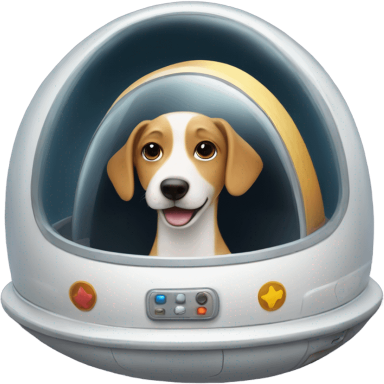 funny dog in a dog hat spaceship emoji