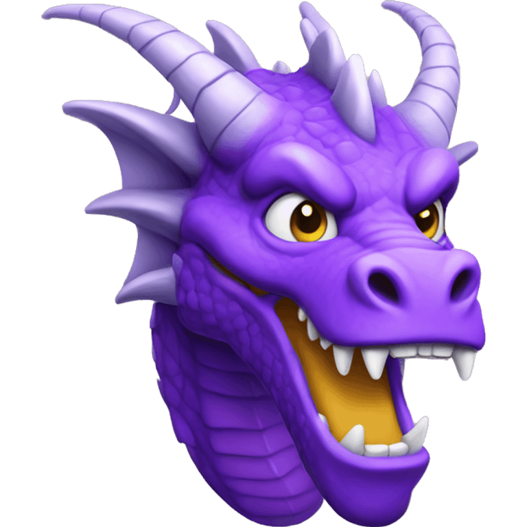 purple dragon head with hear ey emoji