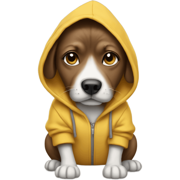 Dog wearing hoodie emoji