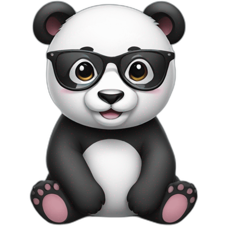 A cute panda wearing glasses emoji