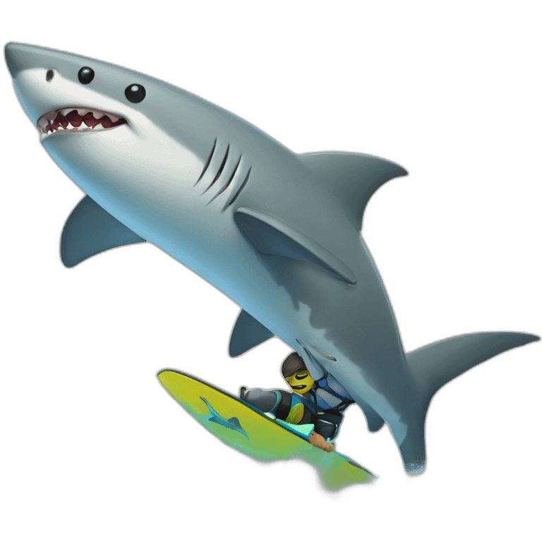 kitesurfing shark emoji