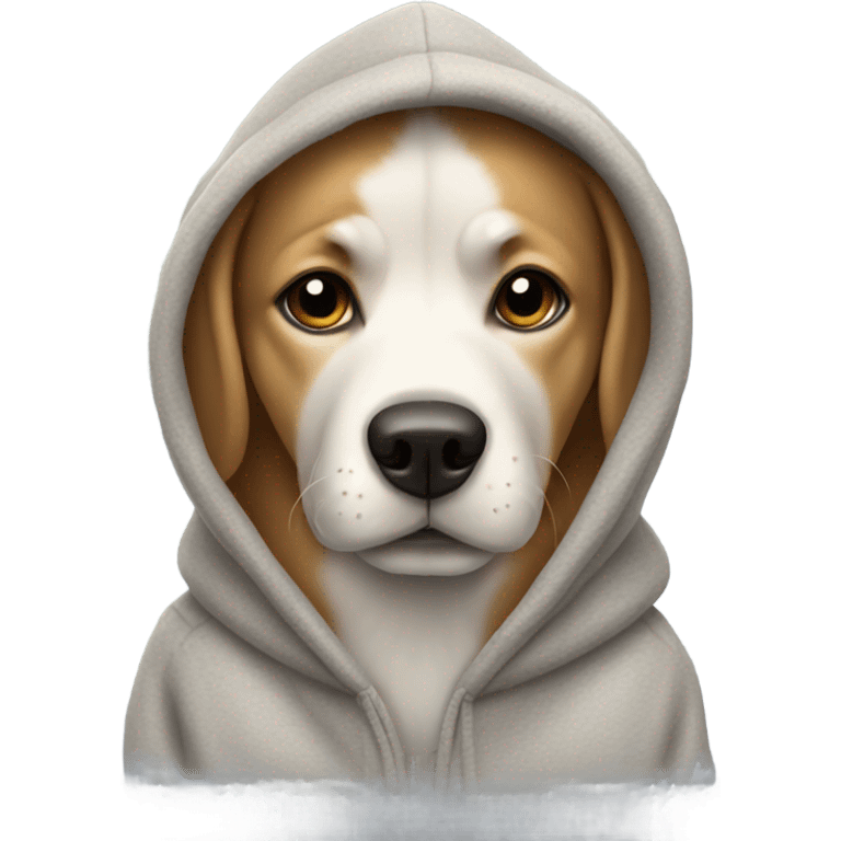 Dog wearing a hoodie emoji