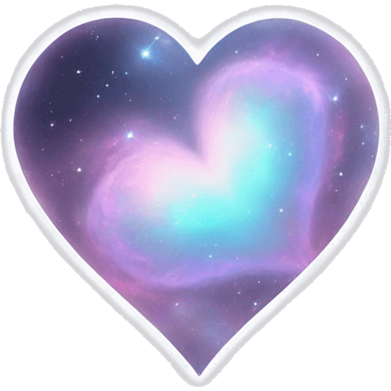 Pastel White iridescent nebula heart emoji