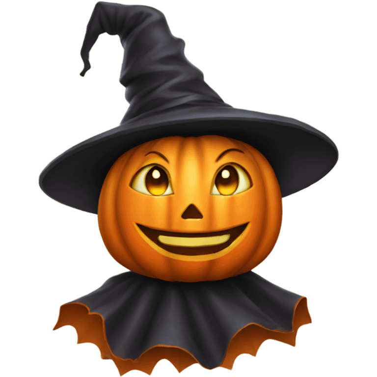 Orange pumpkin witch emoji