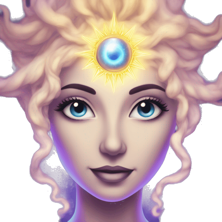 Pleiadian radiant glowing diva woman female third eye emoji