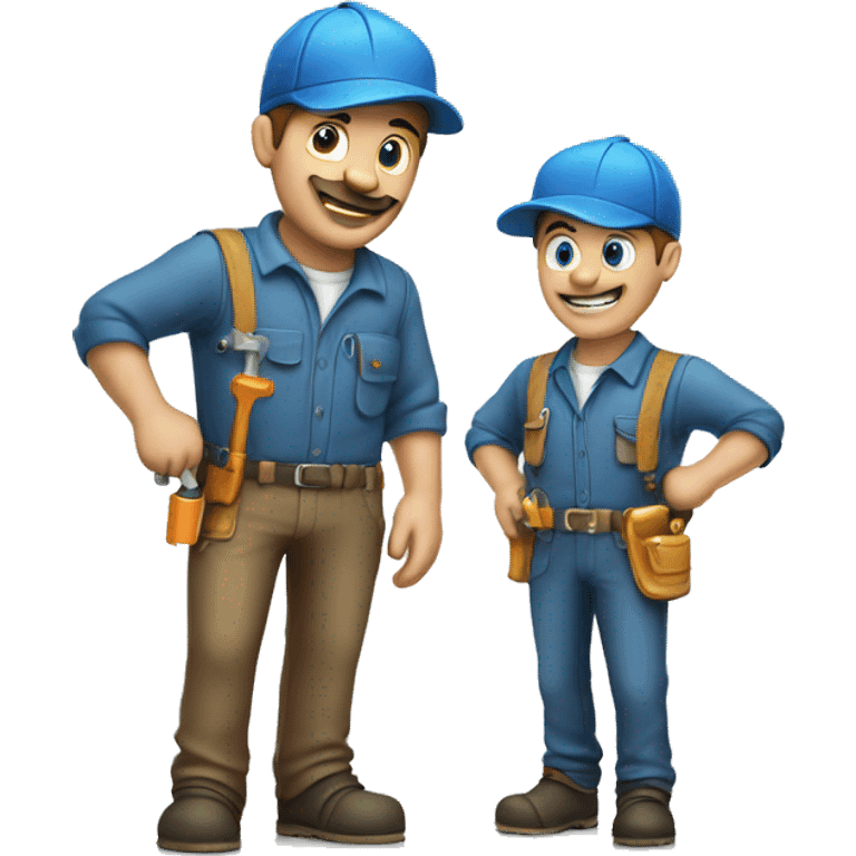 plumber and dog plumber blue emoji