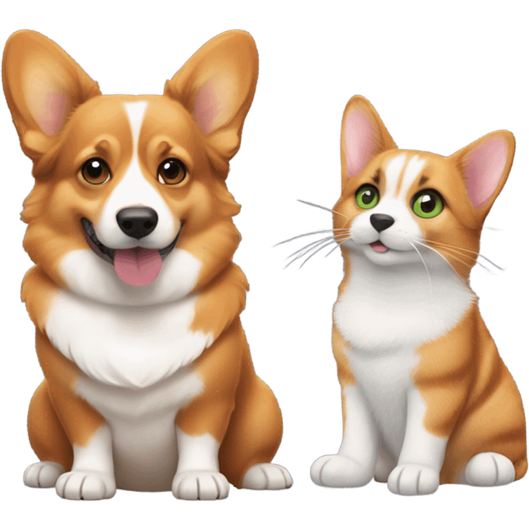 corgi and cat emoji