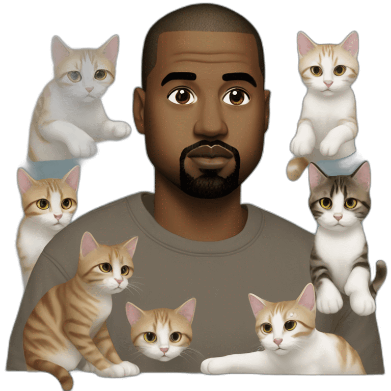 Kanye west playing with cats emoji