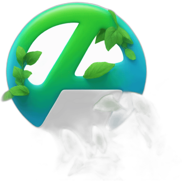 blue "e" from Engie logo with green leaves in the shape of electricity emoji