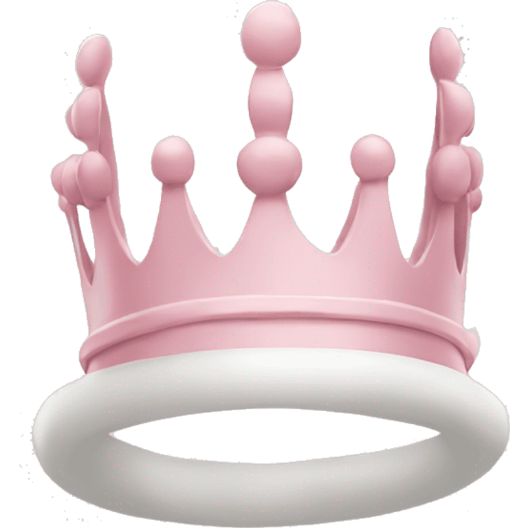 White and pastel pink crown emoji