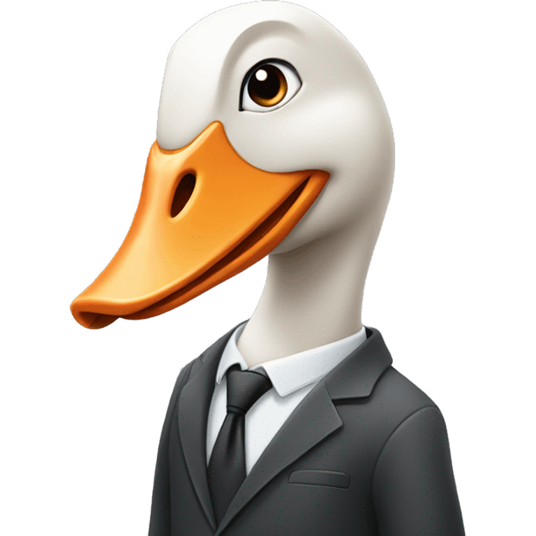 Goose wearing a suit emoji