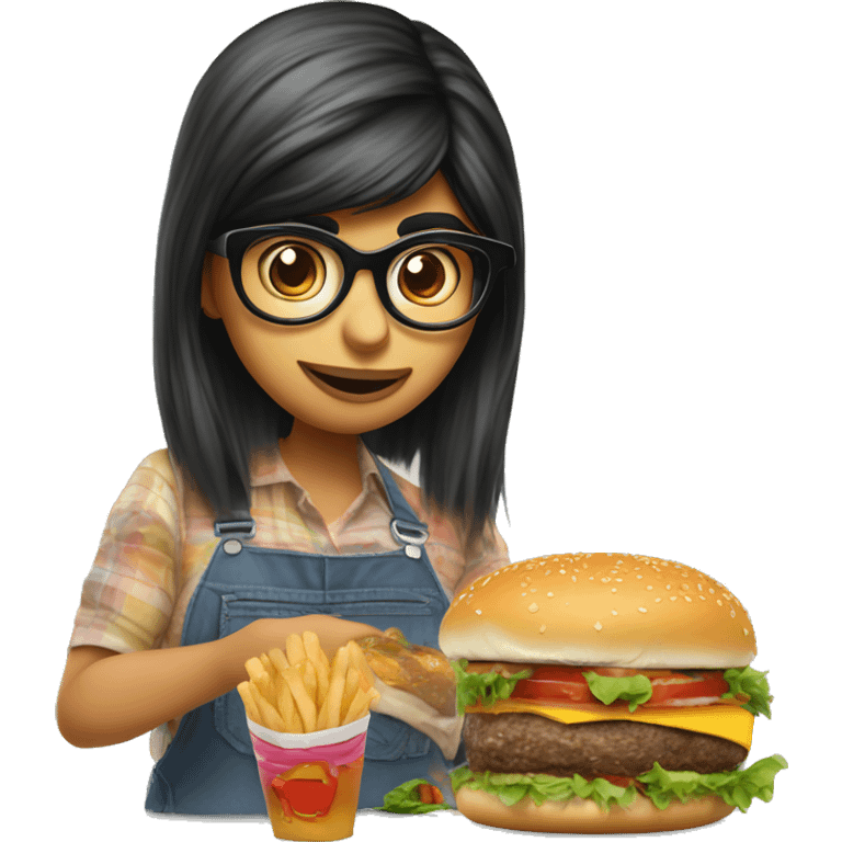 Mia khalifa qui mange un burger  emoji