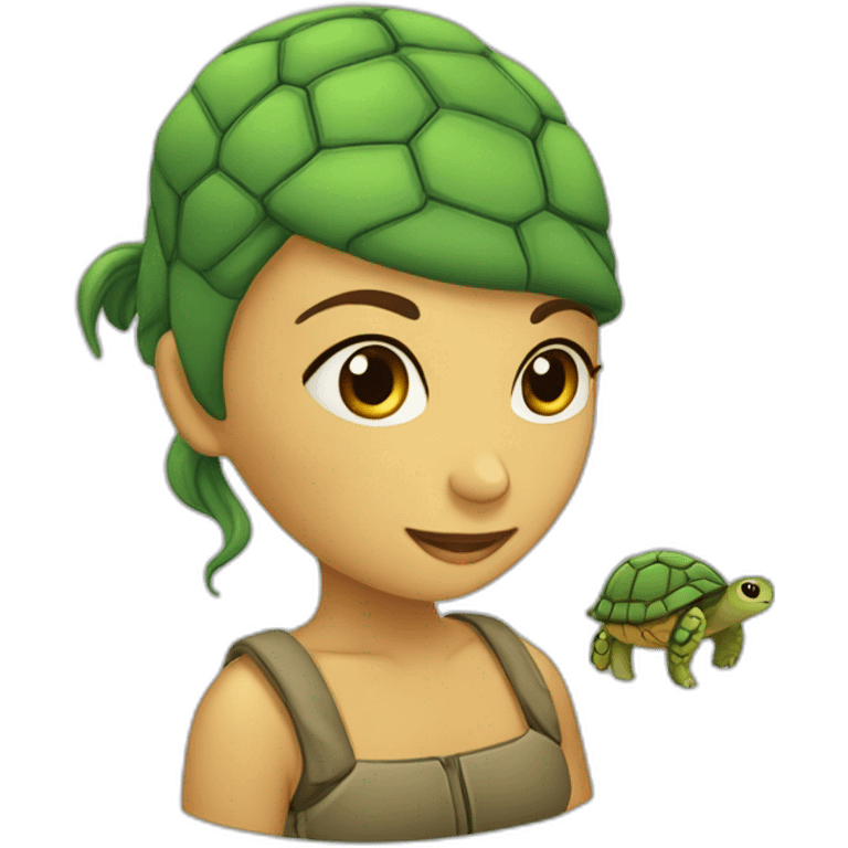 tortue sur une femme emoji