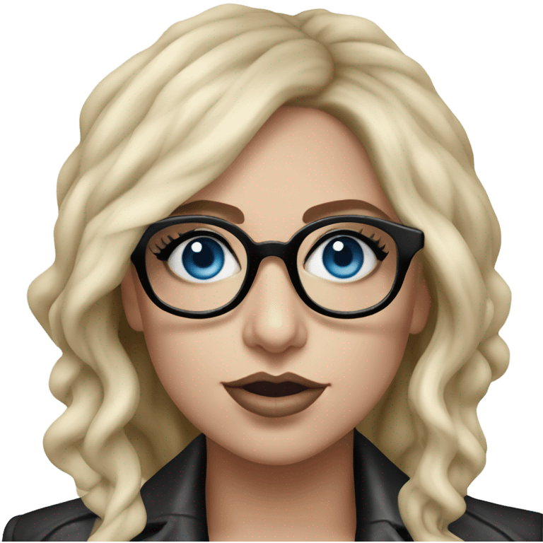 Hyper Realistic lady gaga rain on me blue eyes black glasses  emoji