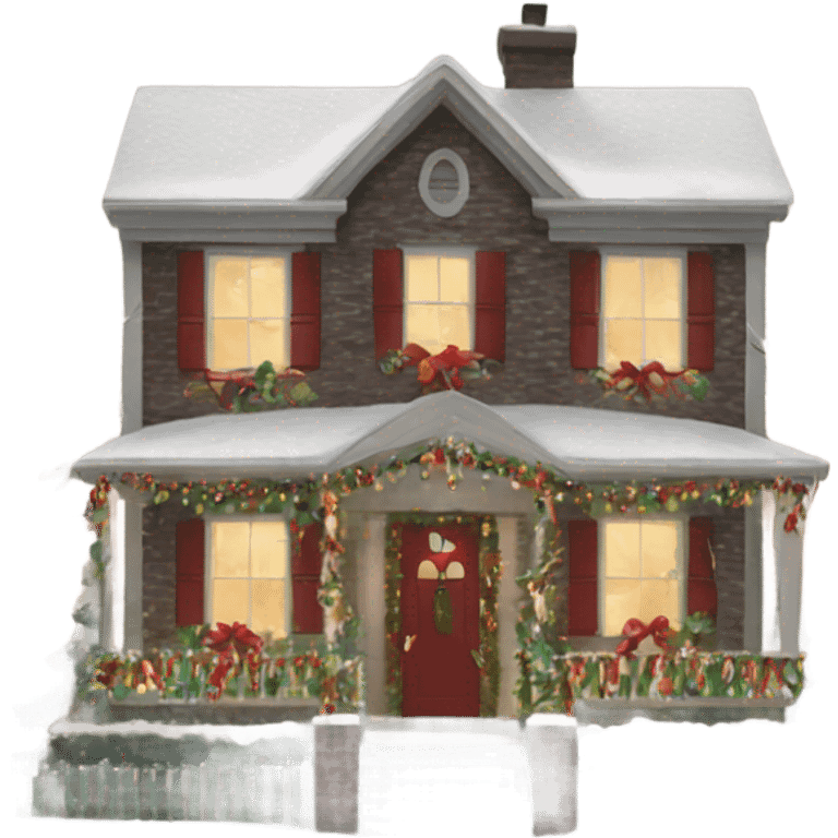 townhome decorated for Christmas emoji