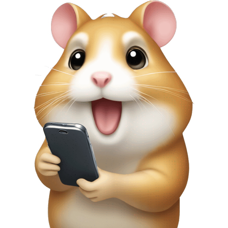 hamster calling on the smartphone emoji