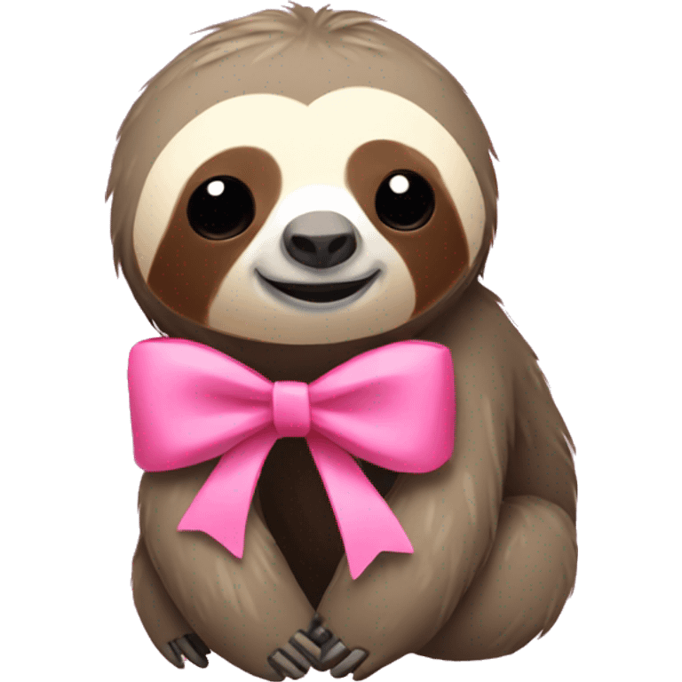 Sloth with a pink bow emoji