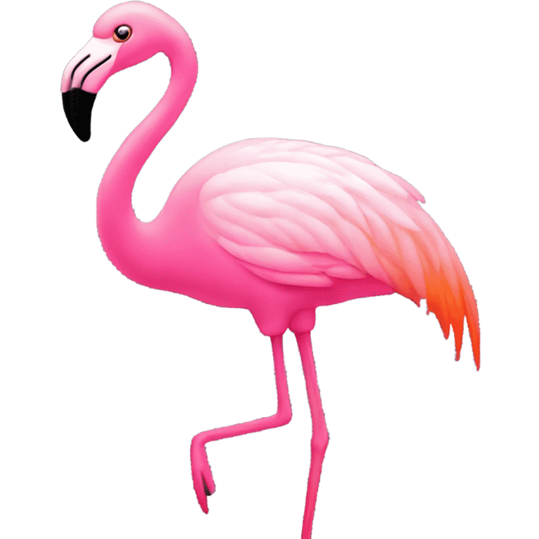 Glowing flamingo outline  emoji