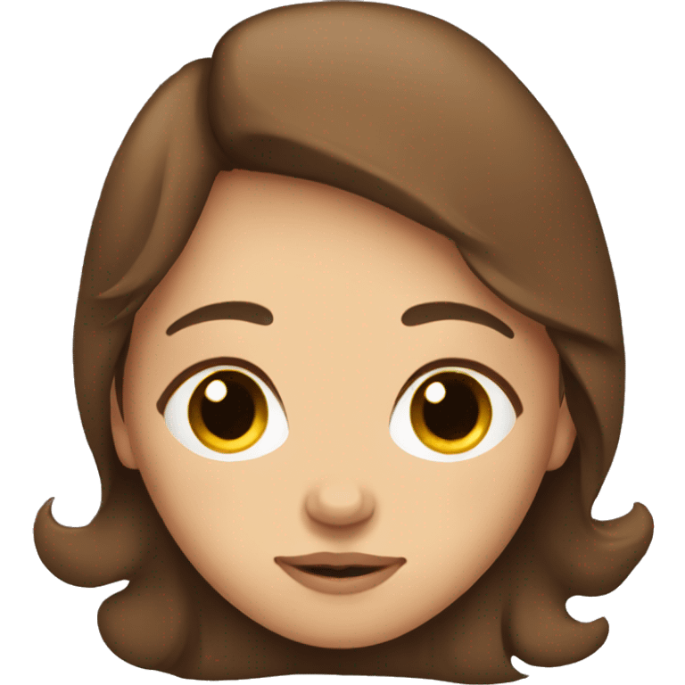 brown haired girl with brown eyes sleeping emoji