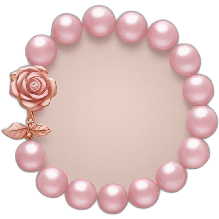 Perle de bracelet rose  emoji