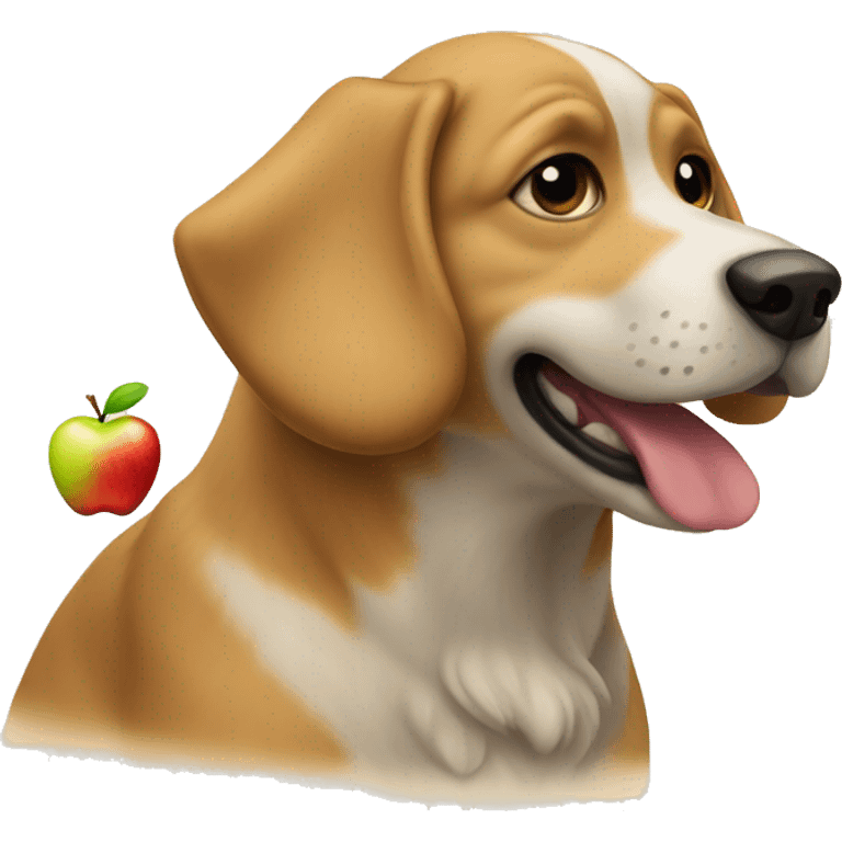 Dog and apple  emoji