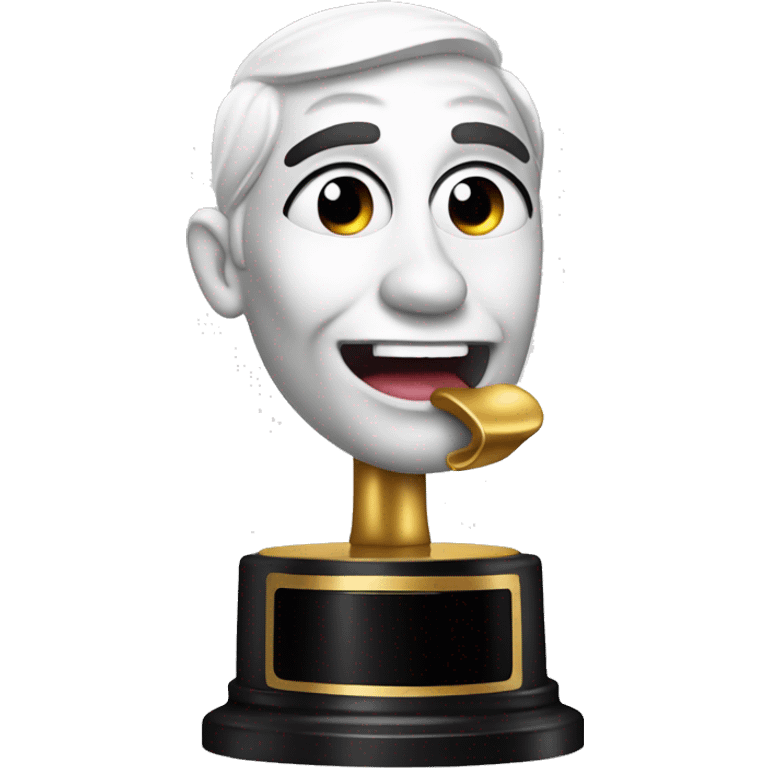 oscar statuette with tongue out emoji